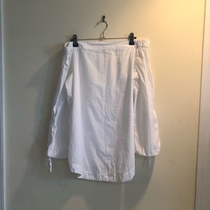 Free People White Off the Shoulder Long Sleeve Top